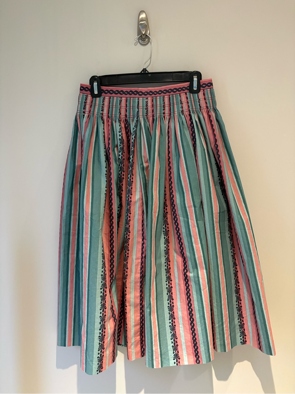 Colourful Striped Pleated Vintage Circle Skirt